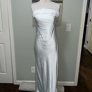 White Silk Strapless Dress
